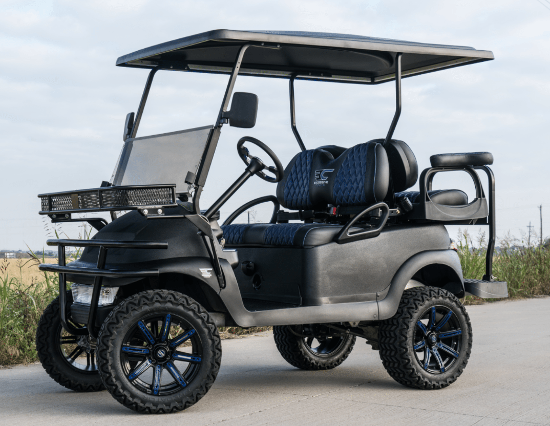 Black Kevlar Blue Carbon Golf Cart