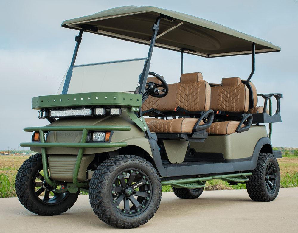 Green Brown Six Seater Golf Cart