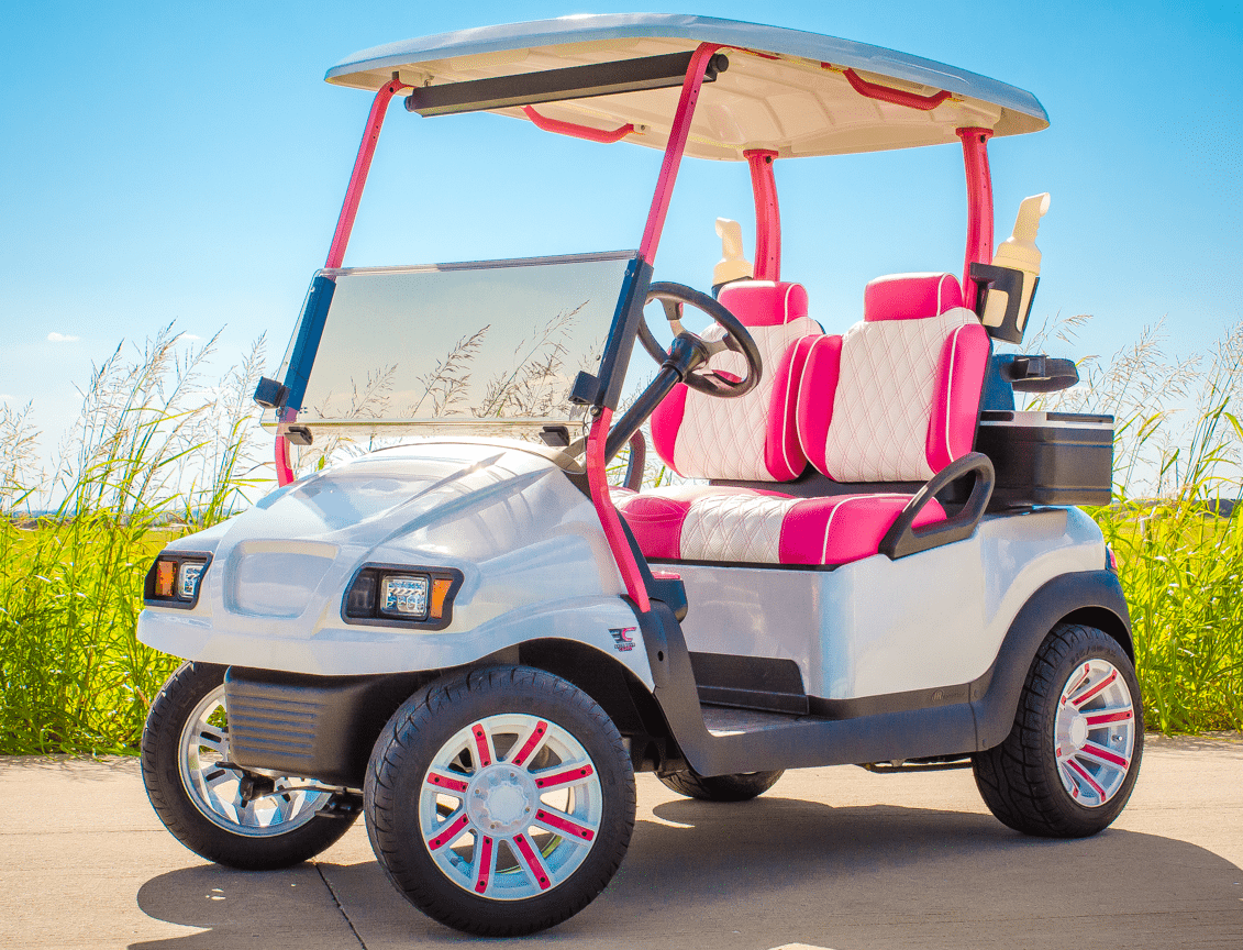 Pink Golf Cart for the Course